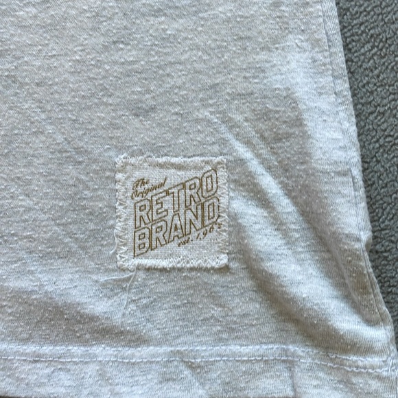 Original Retro Brand NOTRE DAME V neck Gray Tee Size L Distressed Space Dyed - Picture 5 of 9